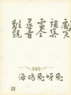 难寻电视剧免费观看全集完整版高清