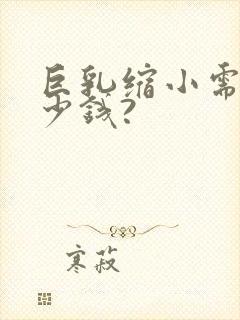 巨乳缩小需要多少钱?