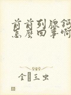 前前列腺钙化灶怎么回事啊