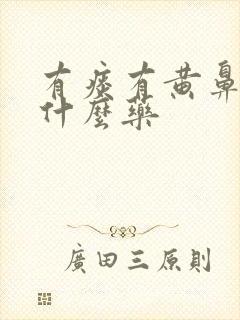 有痰有黄鼻涕吃什么药