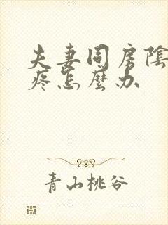 夫妻同房阴道口疼怎么办封面