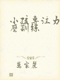 小孩专注力该怎么训练