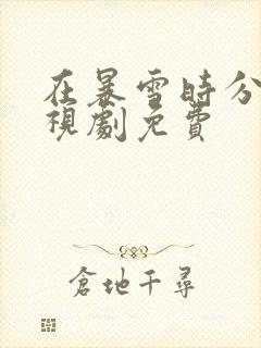 在暴雪时分的电视剧免费