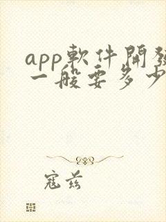 app软件开发一般要多少钱