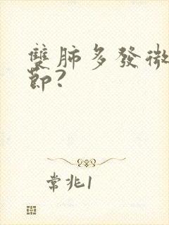 双肺多发微小结节?