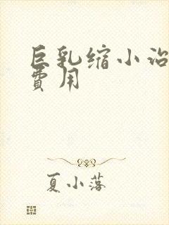 巨乳缩小治疗的费用封面