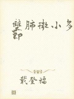 双肺微小多发结节