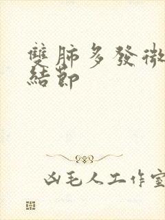 双肺多发微实性结节