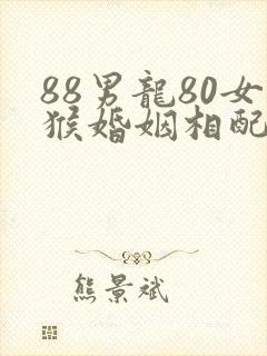 88男龙80女猴婚姻相配好吗