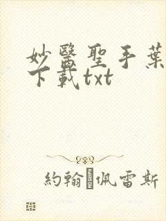 妙医圣手叶皓轩下载txt