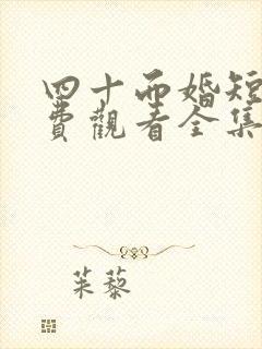 四十而婚短剧免费观看全集