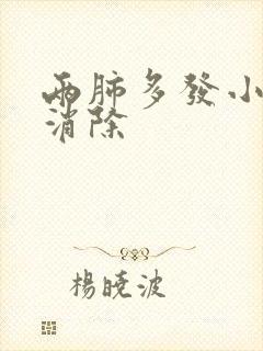 两肺多发小结节消除封面