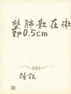 双肺散在微小结节0.5cm封面