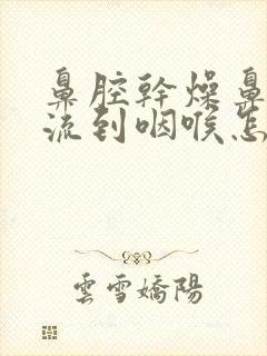 鼻腔干燥鼻涕倒流到咽喉怎么治封面