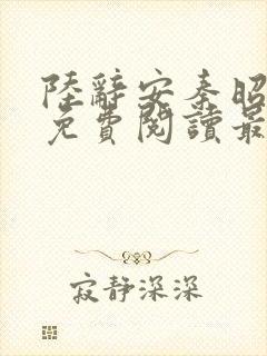 陆辞安秦昭全文免费阅读最新章节