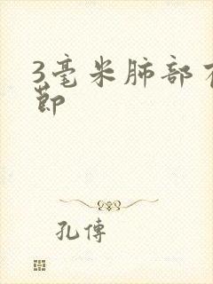 3毫米肺部有结节