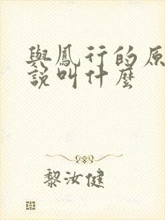 与凤行的原著小说叫什么