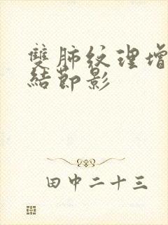 双肺纹理增多 结节影