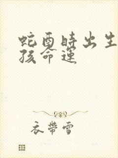 蛇酉时出生的男孩命运封面