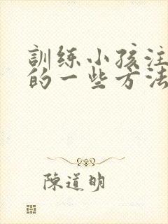 训练小孩注意力的一些方法