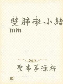 双肺微小结节4mm