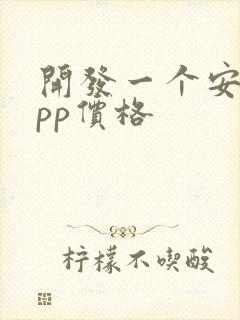 开发一个安卓app价格