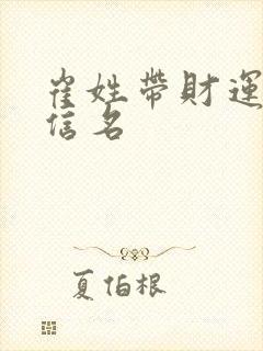 崔姓带财运的微信名