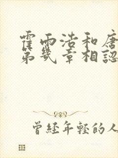 霍雨浩和唐舞桐第几章相认封面