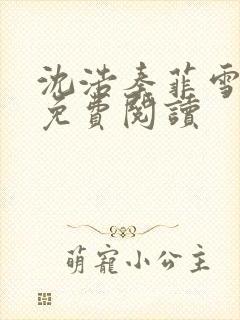 沈浩秦菲雪小说免费阅读封面