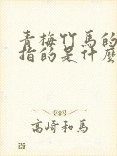 青梅竹马的竹马指的是什么