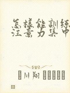 怎样能训练小孩注意力集中