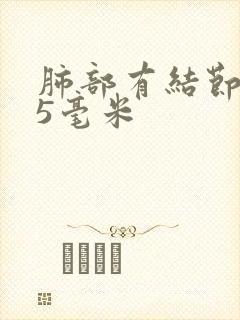 肺部有结节3到5毫米