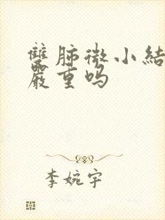 双肺微小结节影严重吗