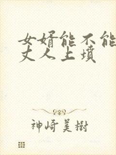 女婿能不能给老丈人上坟