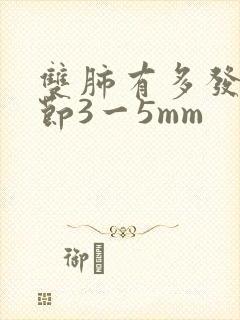 双肺有多发小结节3一5mm