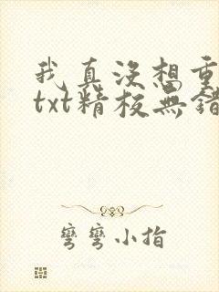我真没想重生啊txt精校无错版