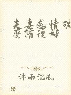 夫妻感情破裂怎么修复好