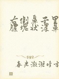 右侧鼻子里有黄脓块状浓鼻涕