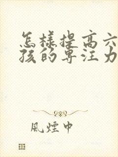 怎样提高六岁小孩的专注力