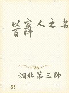 以家人之名百度百科封面