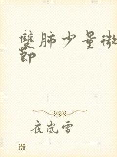 双肺少量微小结节封面