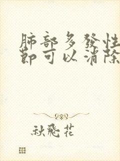 肺部多发性小结节可以消除吗