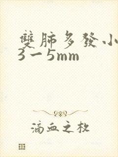 双肺多发小结节3一5mm封面