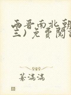 两晋南北朝史(三) 免费阅读