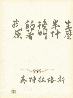 我的后半生小说原著叫什么封面