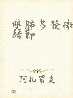 双肺多发微小小结节