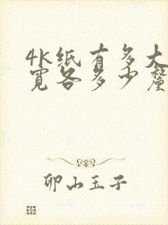 4k纸有多大长宽各多少厘米