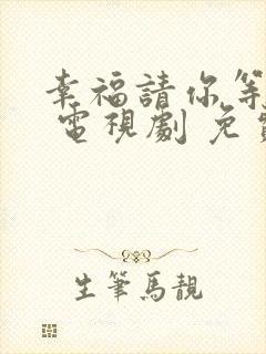 幸福请你等等我 电视剧 免费观看