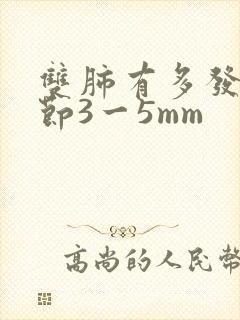 双肺有多发小结节3一5mm