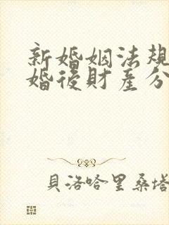 新婚姻法规定离婚后财产分配